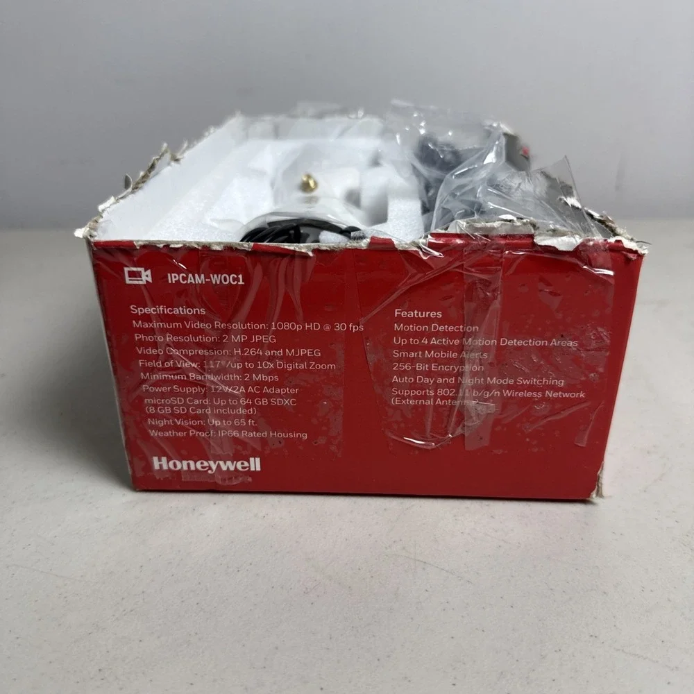 Honeywell IPCAM-WOC1 1080p Wi-Fi Bullet Camera White Open Box Some Cosmetic Wear